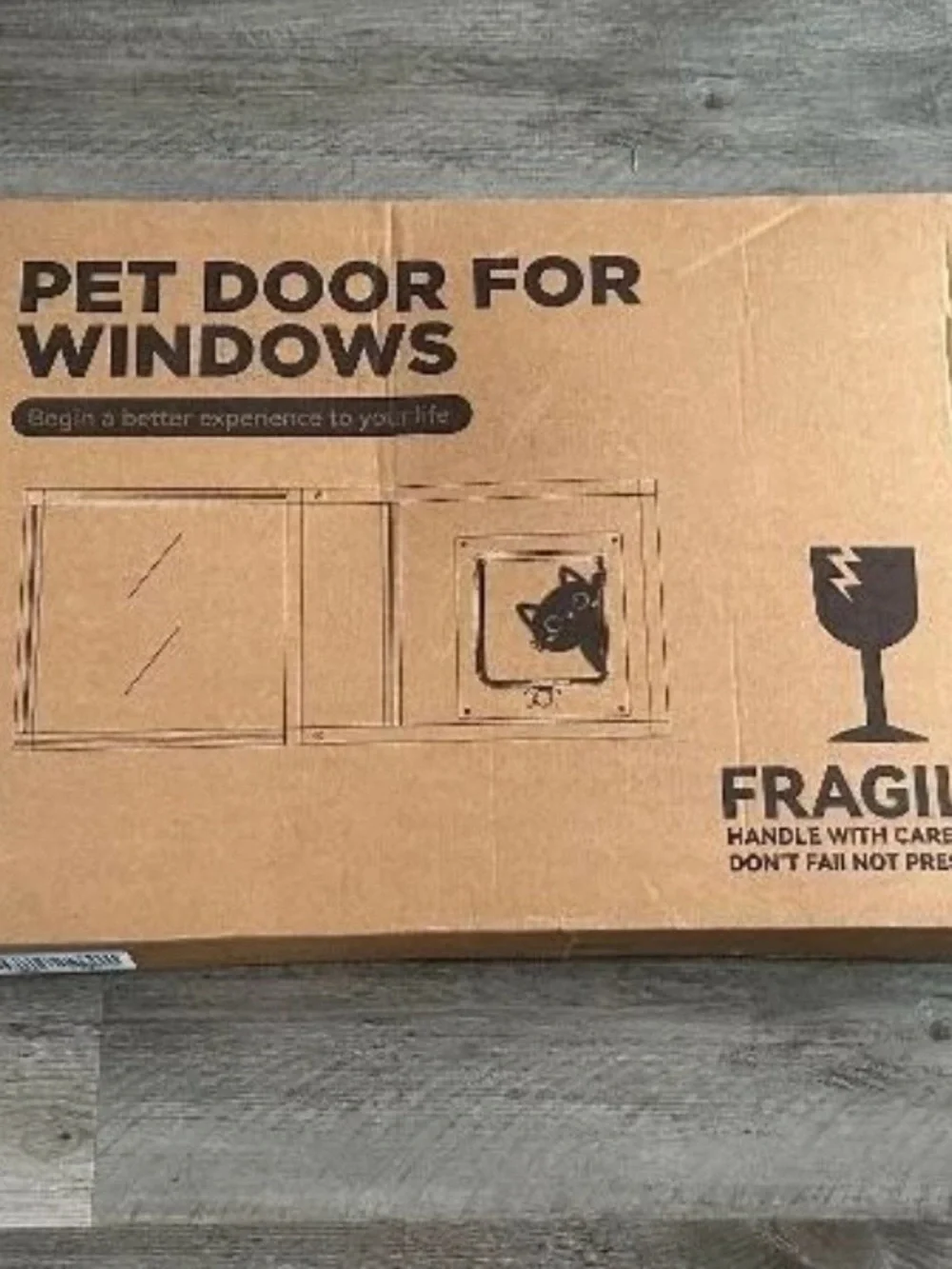 White Cat Door Panel with Clear Pet Flap - Small Pets